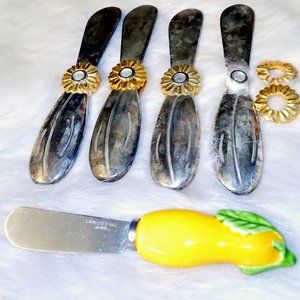 Vtg Joie de Vivre Eggplant Spreaders Silverplate